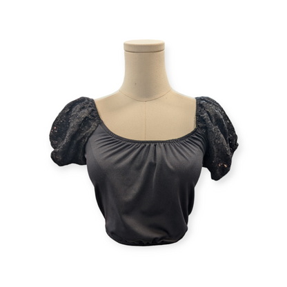 Molly Top - Black Lace Sleeves