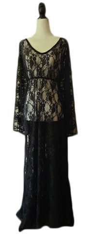 Carmen Caftan - Black Lace - Retro Peaches