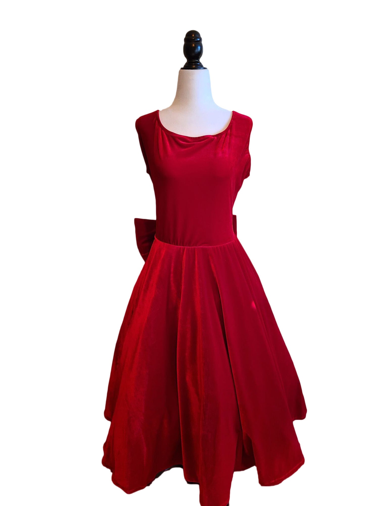 Evelyn Swing Dress - Red Velvet - Retro Peaches